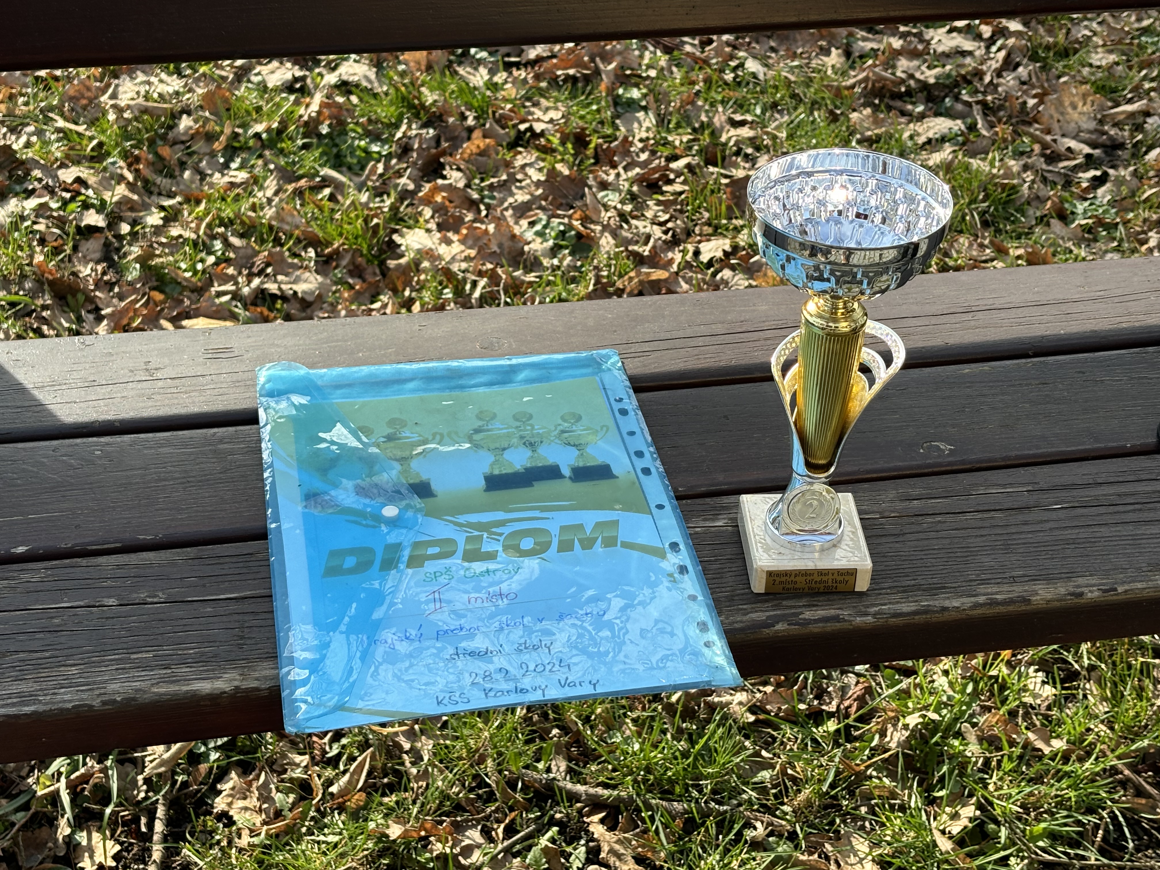 Trofej z krajského kola v přeboru škol